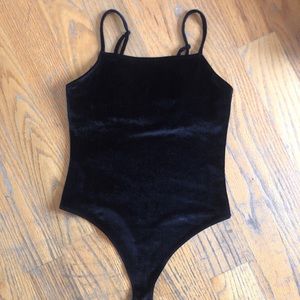 Velvet Cami Bodysuit Black Size XS
